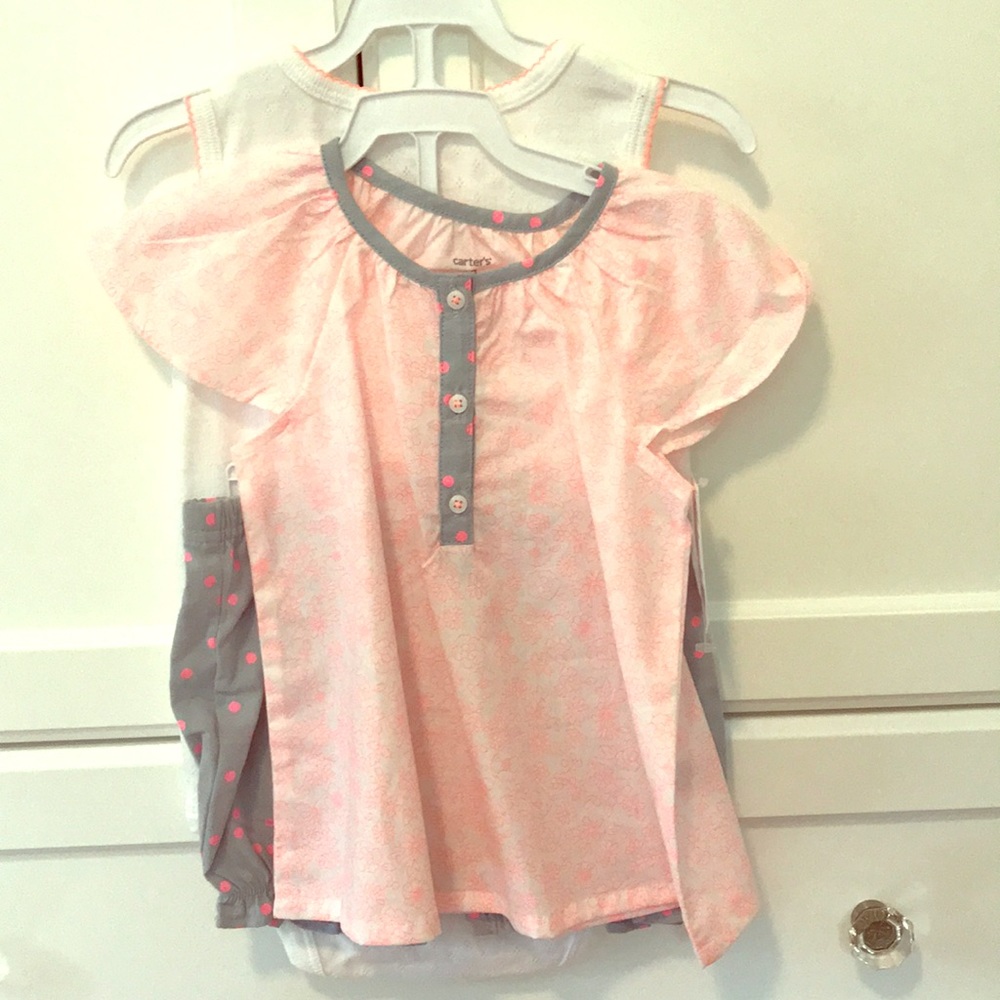 Carters baby set onesie shorts shirt NWT